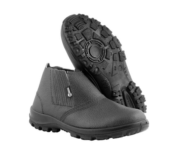  Botina Couro de Raspa Com Elástico Com Biqueira de Aço