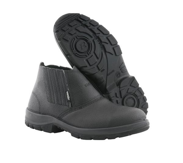 Botina Couro de Raspa Com Elástico Com Biqueira de Composite