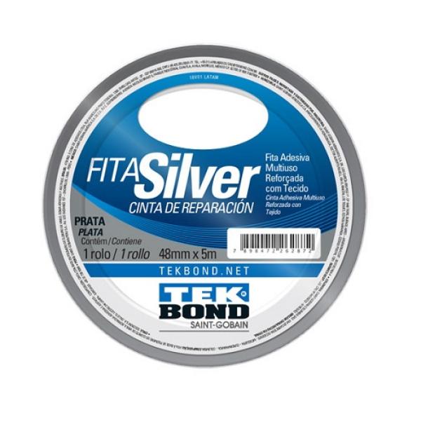 Fita Silver Tape Prata 48mm x 5m Tekbond
