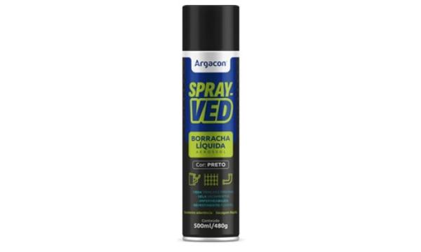 Borracha Líquida Spray Preto 500ml Argacon