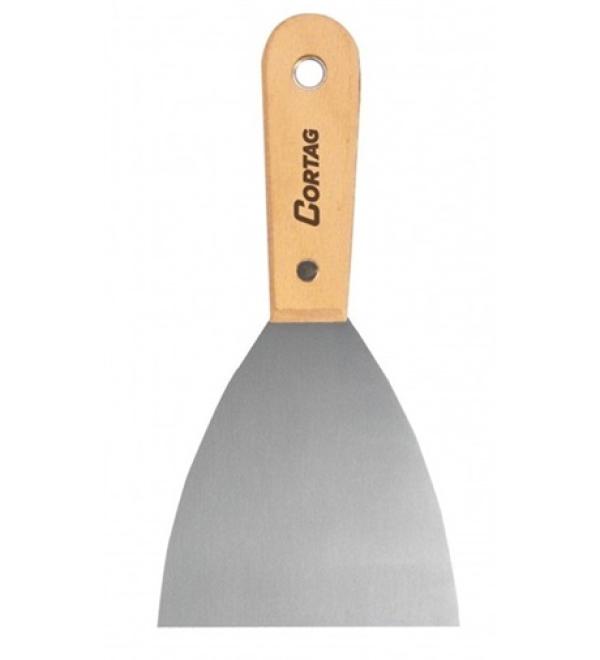 Espátula de Aço Inox Com Cabo de Madeira Cortag