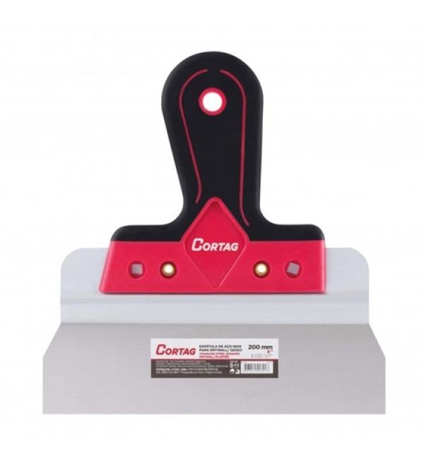 Espátula de Aço Inox 200mm Para Drywall/Gesso Cortag