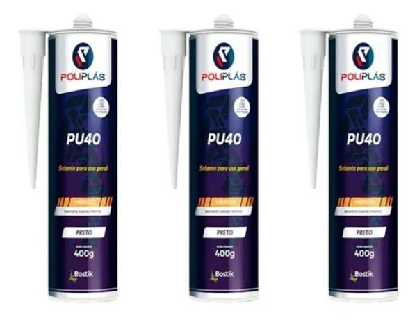 PU 40 Flex Preto 400g - Poliplas