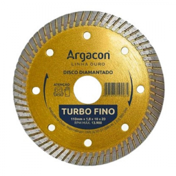 Disco Diamantado Turbo Fino 110x10x20mm