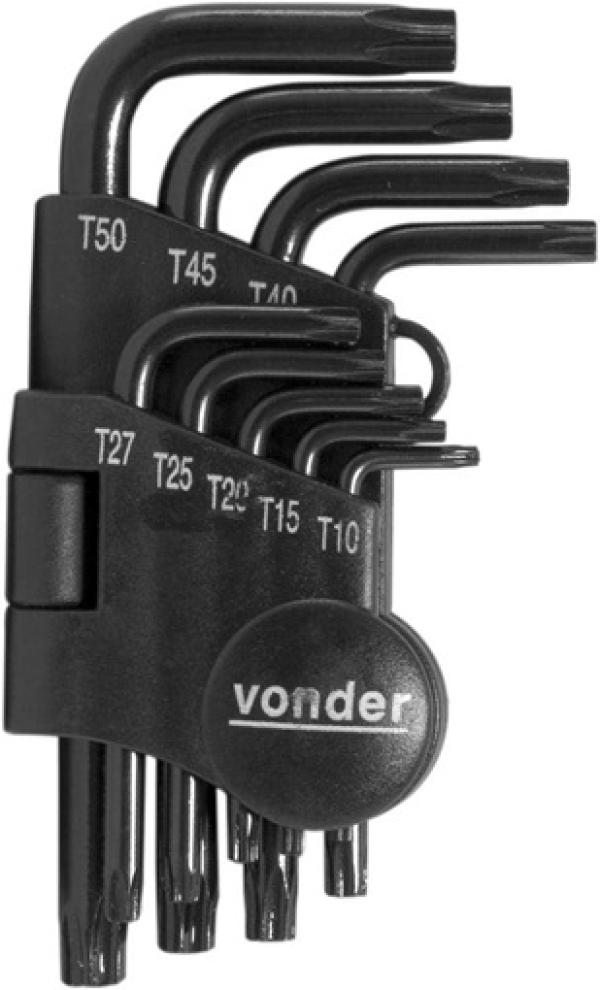 Chave Hexalobular (TORX) JG C/ 9 PCS T10-T50 - Vonder