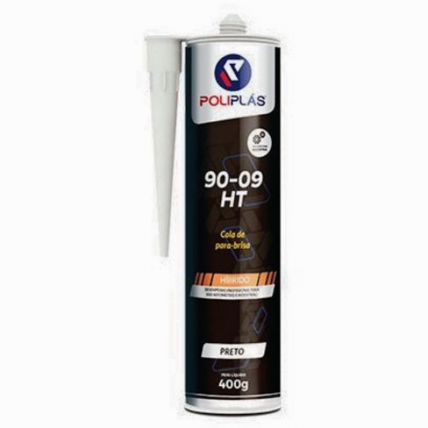 Cola Parabrisa 9009 HT 400G Preto - POLIPLAS